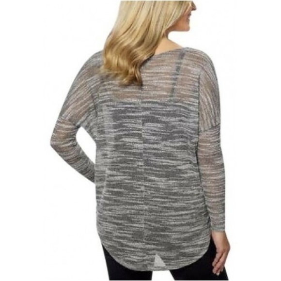 Olive‎ & Oak Marled Sheer Dolman Top - L - Picture 3 of 7